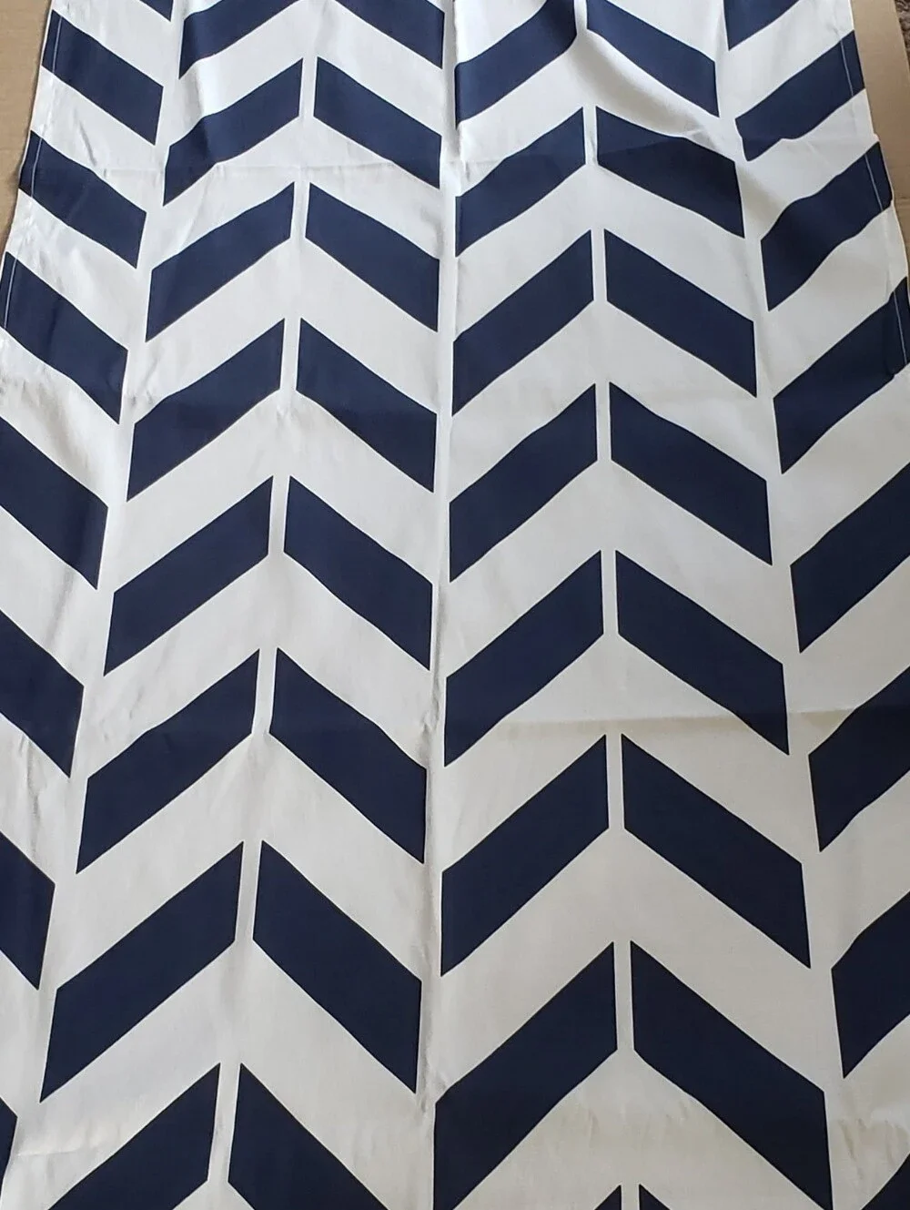 Navy and White Chevron Curtain Panels-2 Light Filtering 28